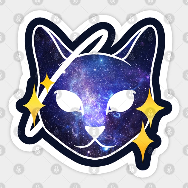 Galaxy cat Sticker by Helithus Vy